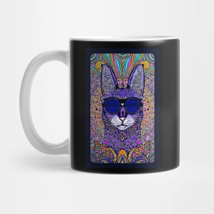 Cosmos Cat Wearing Sunglasses- Kinetic! Mug